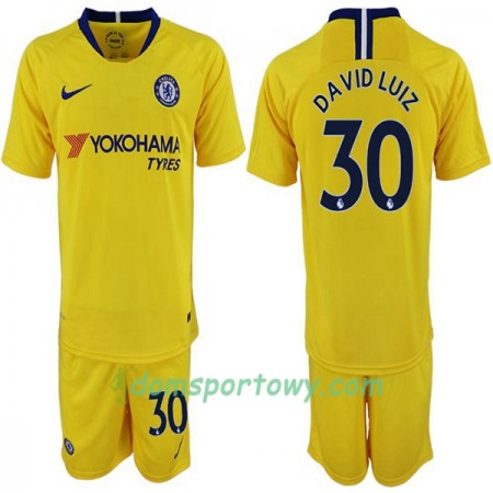 Koszulka Chelsea David Luiz 30 Dziecięcy Wyjazdowe Koszulki Piłkarskie 2018-2019 Krótki Rękaw